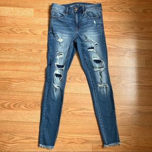 AEO distressed skinny jeans